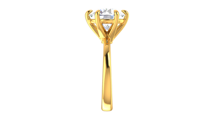 4.00 Ctw Classic Solitaire Engagement Ring Set In 14K Yellow Gold