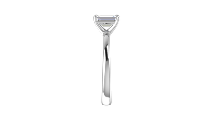 1.00 Ctw Emerald Cut Solitaire Engagement Ring Set In 14K White Gold