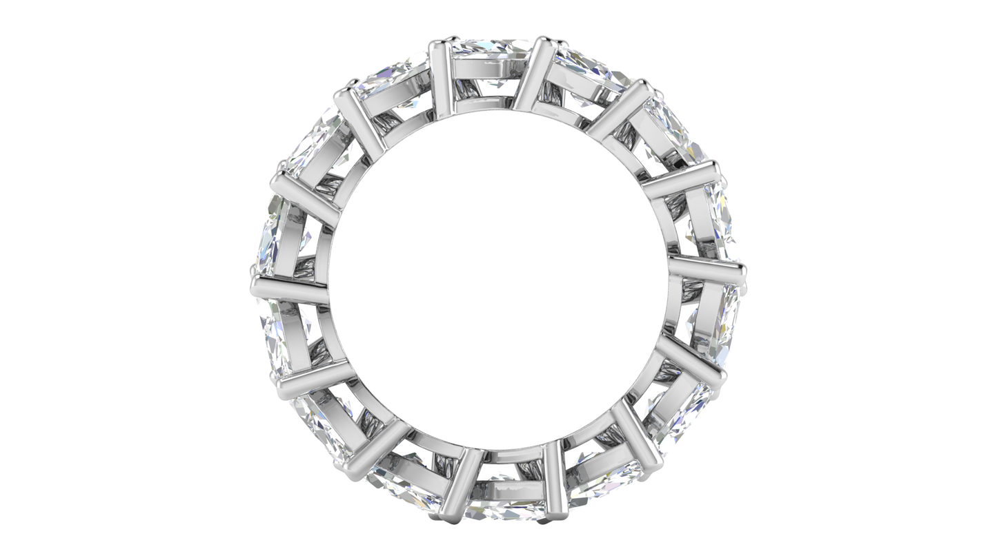 7.00 Ctw Marquise Cut Diamond Eternity Band Set In 14K White Gold