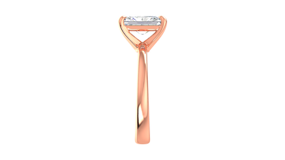 2.00 Ctw Radiant Cut Solitaire Engagement Ring Set In 14K Rose Gold