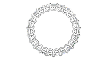 6.90 Ctw Emerald Cut Diamond Eternity Band Set In 14K White Gold