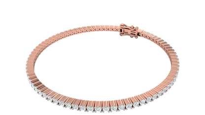 3.12 Ctw Round Brilliant Diamond Tennis Bracelet In 14K Rose Gold