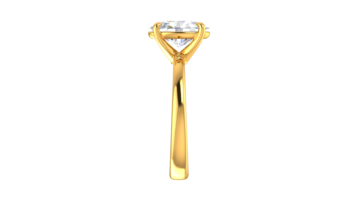 2.00 Ctw Oval Cut Solitaire Engagement Ring Set In 14K Yellow Gold
