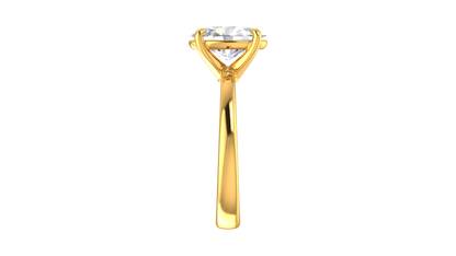 2.00 Ctw Oval Cut Solitaire Engagement Ring Set In 14K Yellow Gold
