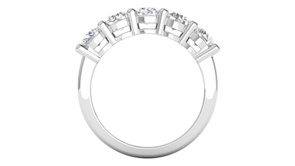 2.00 Ctw Elegant Five-Stone Wedding Band Set In 14K White Gold