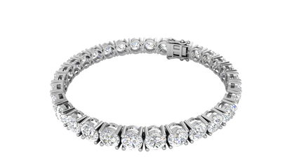 21.00 Ctw Round Brilliant Diamond Tennis Bracelet In 14K White Gold
