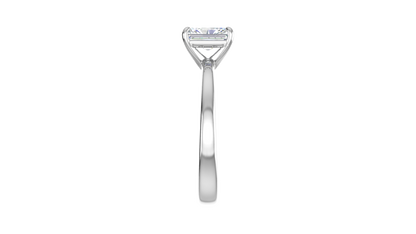 1.00 Ctw Radiant Cut Solitaire Engagement Ring Set In 14K White Gold