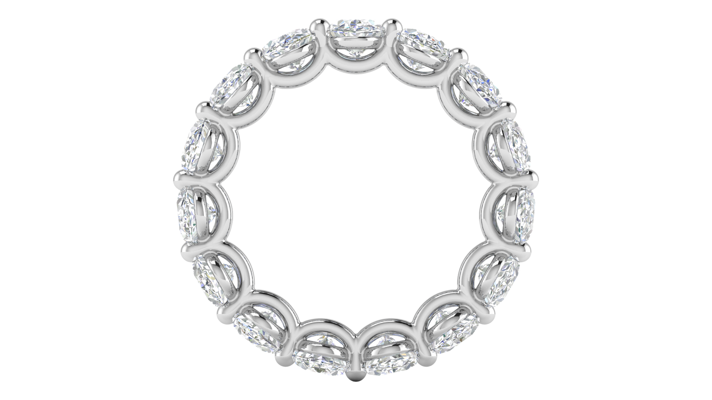 7.50 Ctw Oval Cut Diamond Eternity Band Set In 14K White Gold