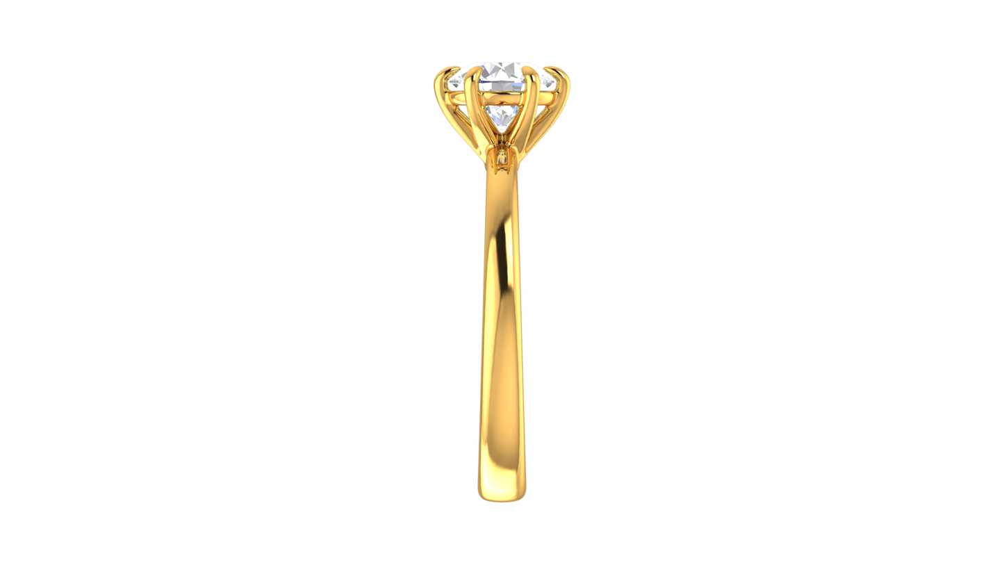 1.00 Ctw Classic Solitaire Engagement Ring Set In 14K Yellow Gold