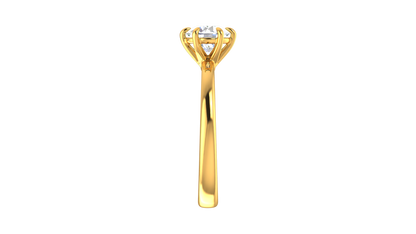 1.00 Ctw Classic Solitaire Engagement Ring Set In 14K Yellow Gold