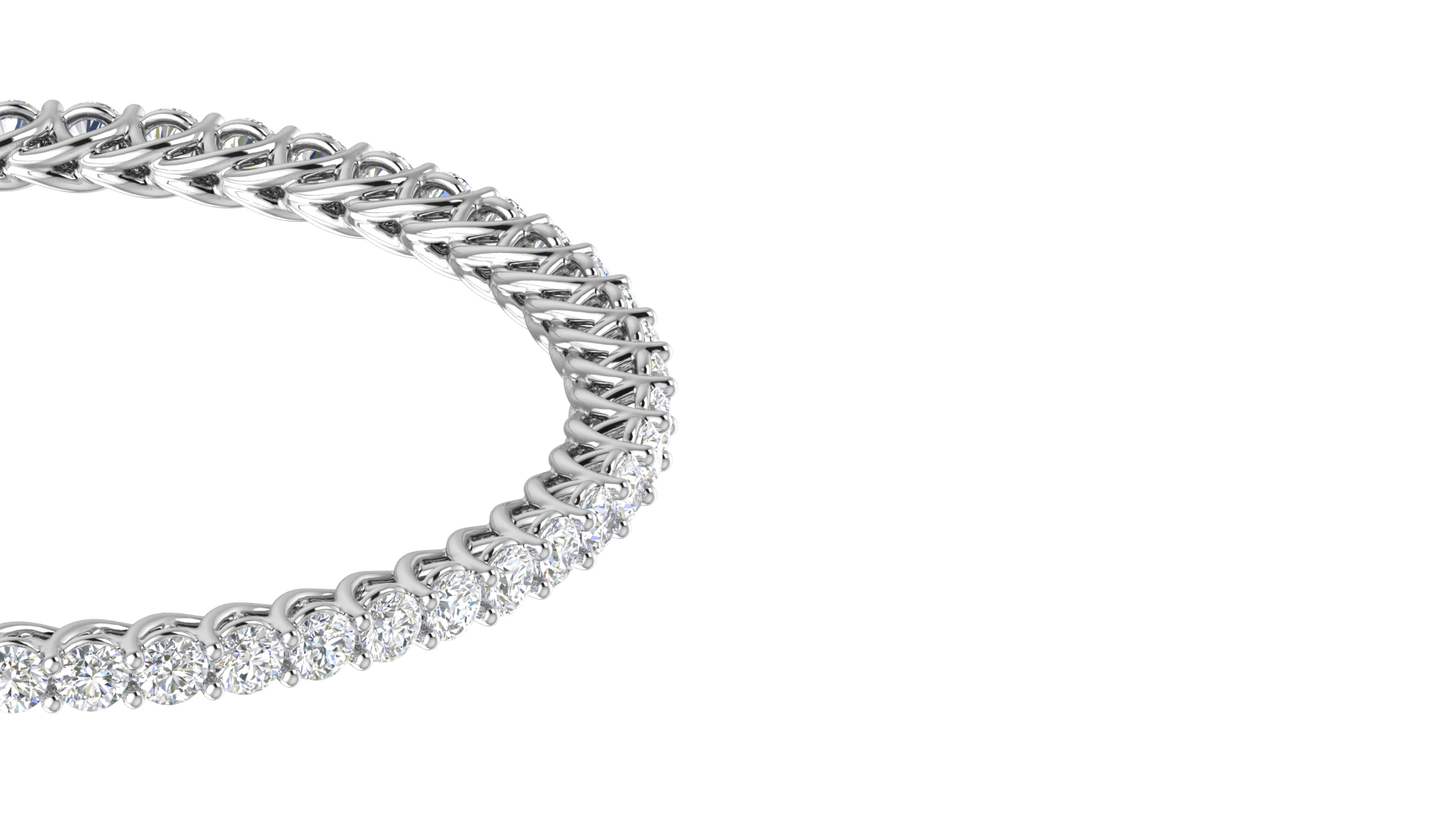 25.00 Ctw Round Cut Diamond Bangle | Twisted Rope Diamond Eternity Bangle Set In Luxury 18K White Gold