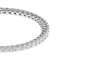 25.00 Ctw Round Cut Diamond Bangle | Twisted Rope Diamond Eternity Bangle Set In Luxury 18K White Gold