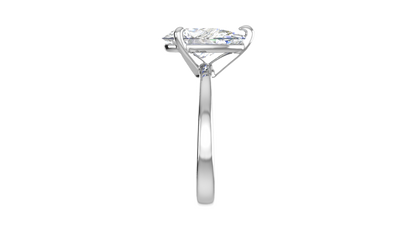 3.00 Ctw Pear Cut Solitaire Engagement Ring Set In 14K White Gold
