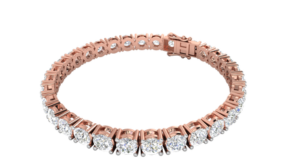 15.50 Ctw Round Brilliant Diamond Tennis Bracelet In 14K Rose Gold