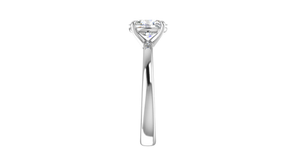 1.00 Ctw Oval Cut Solitaire Engagement Ring Set In 14K White Gold