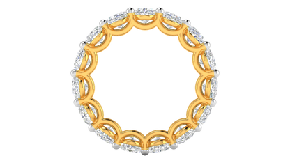 7.50 Ctw Oval Cut Diamond Eternity Band Set In 14K Yellow Gold