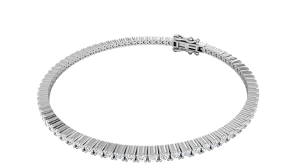 3.12 Ctw Round Brilliant Diamond Tennis Bracelet In 14K White Gold