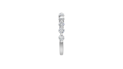 0.88 Ctw Bezal-Set Wedding Band Set In 14K White Gold