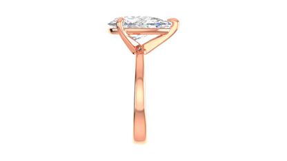 4.00 Ctw Pear Cut Solitaire Engagement Ring Set In 14K Rose Gold