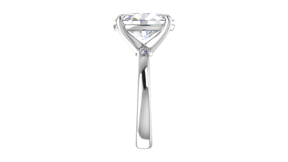 4.00 Ctw Oval Cut Solitaire Engagement Ring Set In 14k White Gold