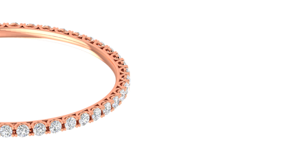 17.10 Ctw Round Cut Diamond Bangle | Shared Prong Diamond Bangle Set In Luxury 14K Rose Gold