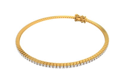 1.08 Ctw Round Brilliant Diamond Tennis Bracelet In 14K Yellow Gold