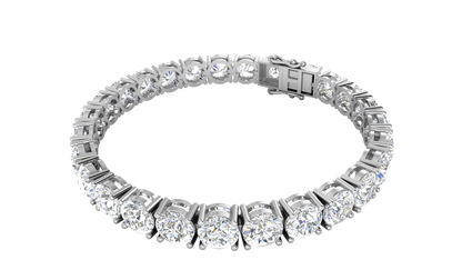 27.00 Ctw Round Brilliant Diamond Tennis Bracelet In 14K White Gold