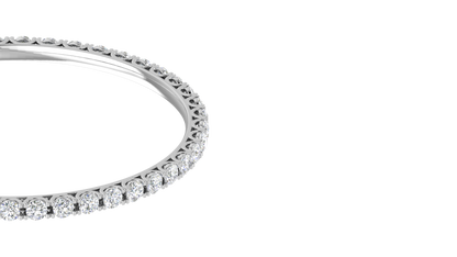 17.10 Ctw Round Cut Diamond Bangle | Shared Prong Diamond Bangle Set In Luxury 14K White Gold
