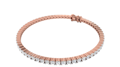 4.80 Ctw Round Brilliant Diamond Tennis Bracelet In 14K Rose Gold