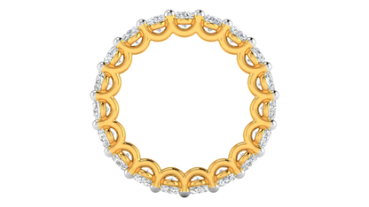 5.70 Ctw Oval Cut Diamond Eternity Band Set In 14K Yellow Gold