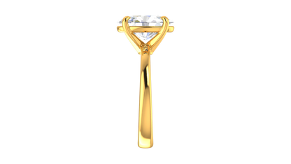 3.00 Ctw Oval Cut Solitaire Engagement Ring Set In 14K Yellow Gold