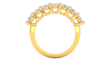 2.10 Ctw Dazzling Seven-Stone Wedding Band With U-Shape Prong Setting In 14K Yellow Gold