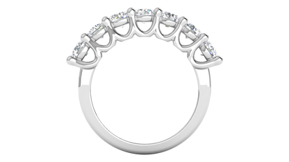 2.10 Ctw Dazzling Seven-Stone Wedding Band With U-Shape Prong Setting In 14K White Gold
