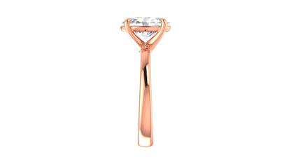 2.00 Ctw Oval Cut Solitaire Engagement Ring Set In 14K Rose Gold