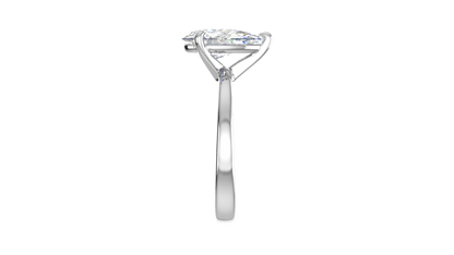 2.00 Ctw Pear Cut Solitaire Engagement Ring Set In 14K White Gold