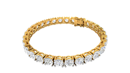 21.00 Ctw Round Brilliant Diamond Tennis Bracelet In 14K Yellow Gold