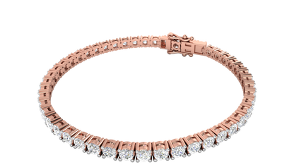 6.48 Ctw Round Brilliant Diamond Tennis Bracelet In 14K Rose Gold