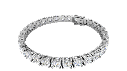 15.50 Ctw Round Brilliant Diamond Tennis Bracelet In 14K White Gold