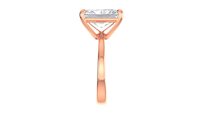 5.00 Ctw Radiant Cut Solitaire Engagement Ring Set In 14K Rose Gold