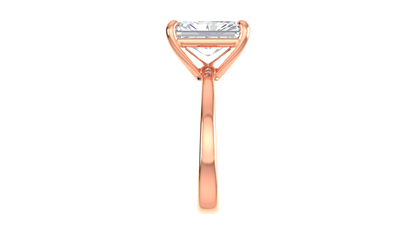 4.00 Ctw Radiant Cut Solitaire Engagement Ring Set In 14K Rose Gold