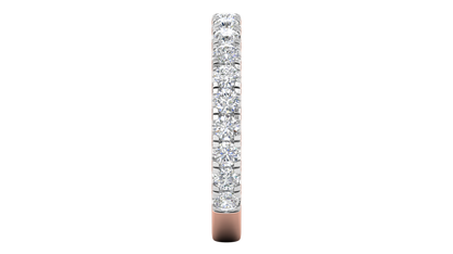0.90 Ctw Timeless 4 Prong Wedding Band Set In 14K Rose Gold