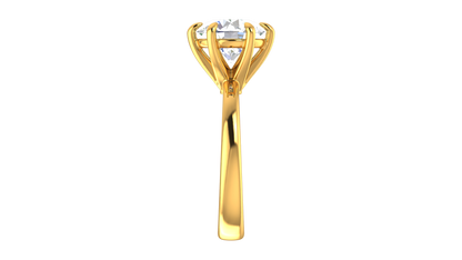 3.00 Ctw Classic Solitaire Engagement Ring Set In 14K Yellow Gold