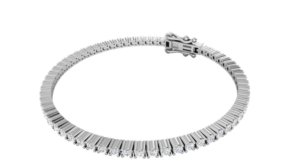 2.26 Ctw Round Brilliant Diamond Tennis Bracelet In 14K White Gold