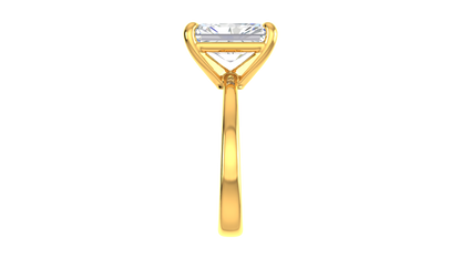 4.00 Ctw Radiant Cut Solitaire Engagement Ring Set In 14K Yellow Gold