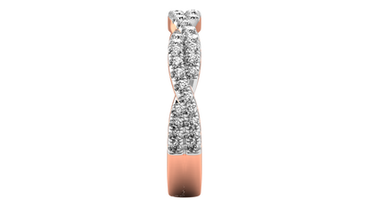 0.68 Ctw Sparkling Infinity Diamond Ring Set In 14K Rose Gold