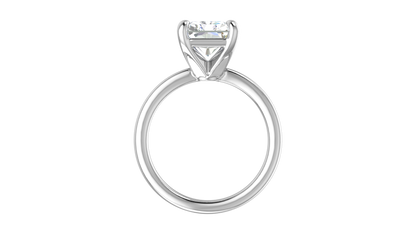 4.00 Ctw Radiant Cut Solitaire Engagement Ring Set In 14K White Gold