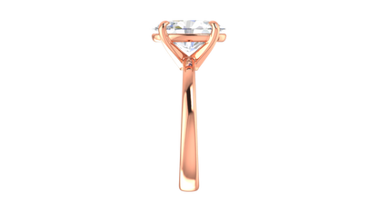 3.00 Ctw Oval Cut Solitaire Engagement Ring Set In 14K Rose Gold