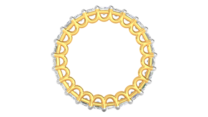 6.90 Ctw Emerald Cut Diamond Eternity Band Set In 14K Yellow Gold