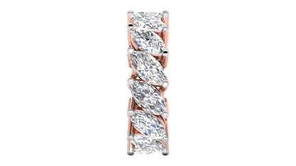 7.00 Ctw Marquise Cut Diamond Eternity Band Set In 14K Rose Gold
