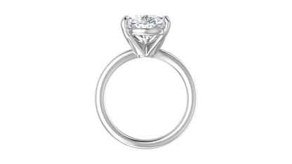 5.00 Ctw Pear Cut Solitaire Engagement Ring Set In 14K White Gold